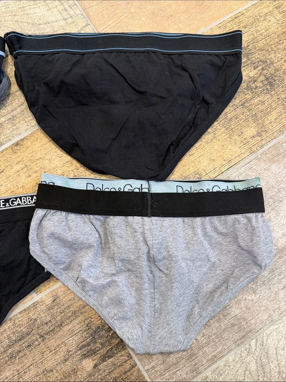 Dolce & Gabbana Men's Briefs Set - Black & Gray Designer Underwear Size Small